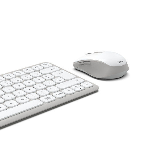 Комплект клавиатура и мишка HAMA WKM-500 TKL, кирилизирана, AI клавиш, USB, White