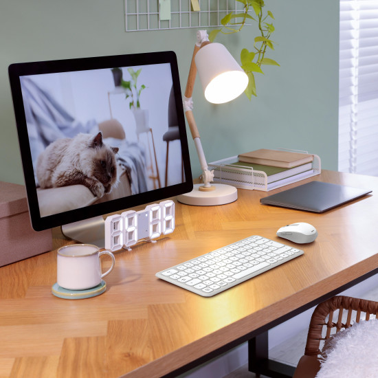 Комплект клавиатура и мишка HAMA WKM-500 TKL, кирилизирана, AI клавиш, USB, White