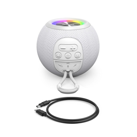 Преносима тонколона HAMA Ball Shape Speaker, 5 светлинни режима, 5W, White