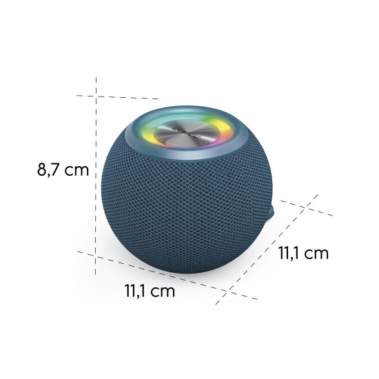 Преносима тонколона HAMA Ball Shape Speaker, 5 светлинни режима, 5W, Blue