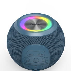 Преносима тонколона HAMA Ball Shape Speaker, 5 светлинни режима, 5W, Blue
