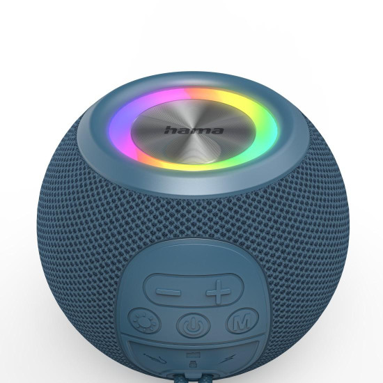 Преносима тонколона HAMA Ball Shape Speaker, 5 светлинни режима, 5W, Blue