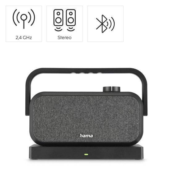 Преносима тонколона HAMA, 10W, 2.4GHz, Bluetooth, докинг станция, Black (HAMA-221849)