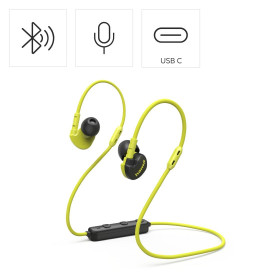 Безжични слушалки HAMA Freedom Athletics III, In-Ear, Black/Yellow