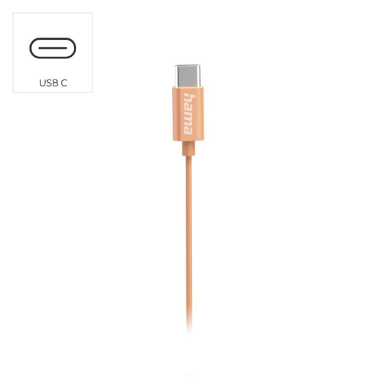 Слушалки HAMA Curly, USB-C, Mic, Orange