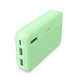 Външна батерия HAMA Pocket 10, 10000 mAh, 2x USB-A, зелена