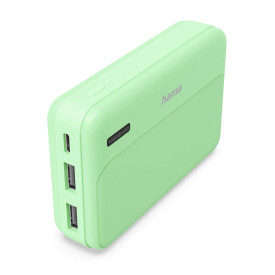 Външна батерия HAMA Pocket 10, 10000 mAh, 2x USB-A, зелена