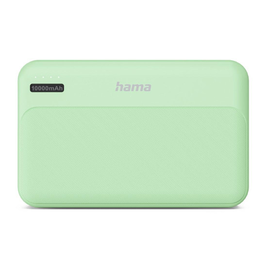 Външна батерия HAMA Pocket 10, 10000 mAh, 2x USB-A, зелена
