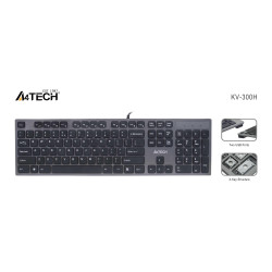 Клавиатура A4Tech KV-300H, USB, Кирилизирана, Black/Gray
