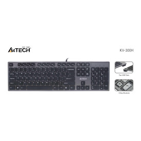 Клавиатура A4Tech KV-300H, USB, Кирилизирана, Black/Gray