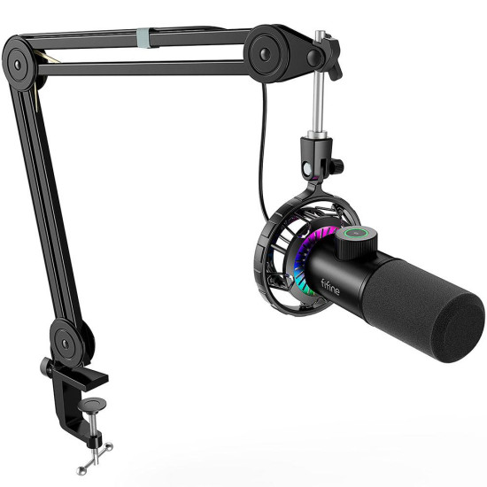 Микрофон FIFINE T658, RGB, със стойка, Black