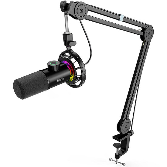 Микрофон FIFINE T658, RGB, със стойка, Black