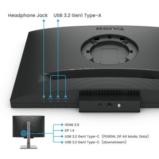 Монитор BenQ RD240Q, 24.1 инча, IPS, 2560x1600, 5 ms, 60Hz, HDR10, HDMI/DP