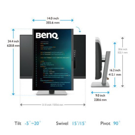 Монитор BenQ RD240Q, 24.1 инча, IPS, 2560x1600, 5 ms, 60Hz, HDR10, HDMI/DP