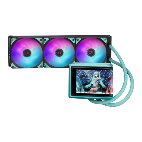 Водно охлаждане ASUS ROG RYUO IV 360 ARGB Hatsune Miku Edition, 360mm, 6.67 инча AMOLED (90RC01P1-B0EAY0)