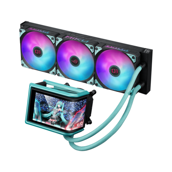 Водно охлаждане ASUS ROG RYUO IV 360 ARGB Hatsune Miku Edition, 360mm, 6.67 инча AMOLED (90RC01P1-B0EAY0)