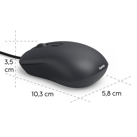 Мишка HAMA CM-200, 4 бутона, тиха, Black