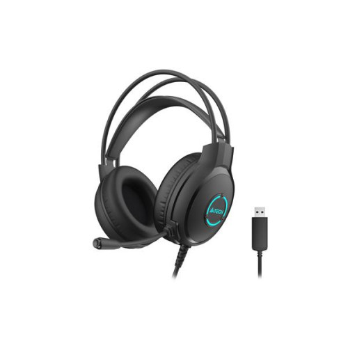 Слушалки A4Tech Fstyler FH300U Neon Illuminate USB Stereo Headset, Black