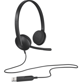 Слушалки Logitech H340, USB, Mic, Black/Gray