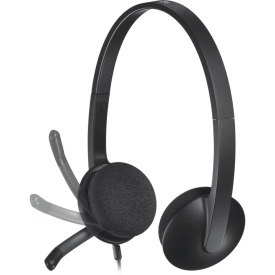 Слушалки Logitech H340, USB, Mic, Black/Gray