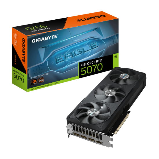 Видеокарта GIGABYTE RTX 5070 EAGLE OC SFF 12GB GDDR7, 192-bit, PCIe 5.0, 1xHDMI, 3xDP
