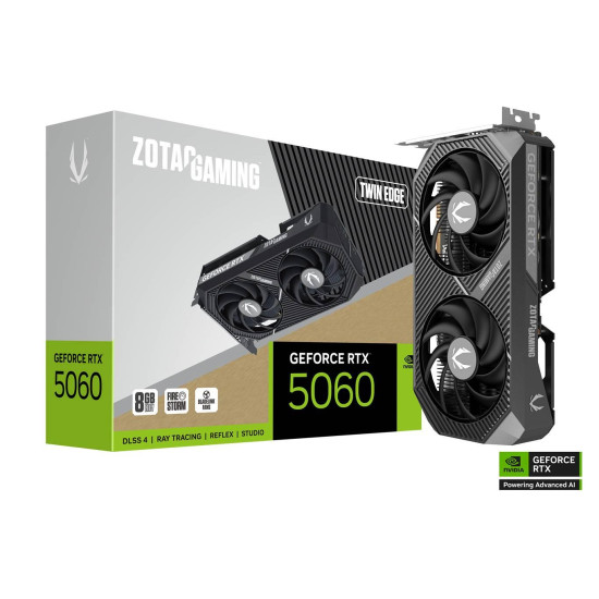 Видеокарта ZOTAC GAMING RTX 5060 Twin Edge 8GB GDDR7, 128-bit, PCIe 5.0, 1xHDMI, 3xDP