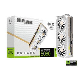 Видеокарта ZOTAC GAMING RTX 5080 Solid OC White Edition, 16GB, GDDR7, 256-bit, PCI Express 5.0, 850W, DLSS 4.0, 1 x HDMI 2.1, 3 x DisplayPort 2.1