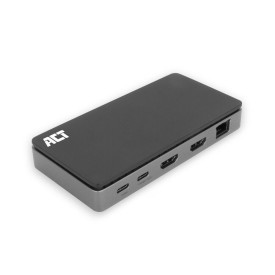 Докинг станция ACT AC7093, USB-C, 4K, 2x HDMI, Ethernet, 1x USB-C, 3x USB-A