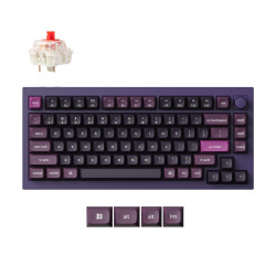 Безжична клавиатура Keychron Q1 MAX Gateron Jupiter Red суичове, Purple, RGB
