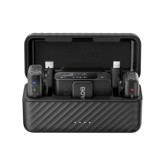 Микрофон BOYA BOYAMIC 2-02 All-in-One, безжичен, Black