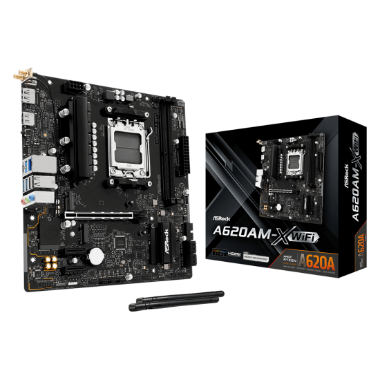 Дънна платка ASRock A620AM-X WIFI, mATX, AM5, DDR5, PCIe 4.0