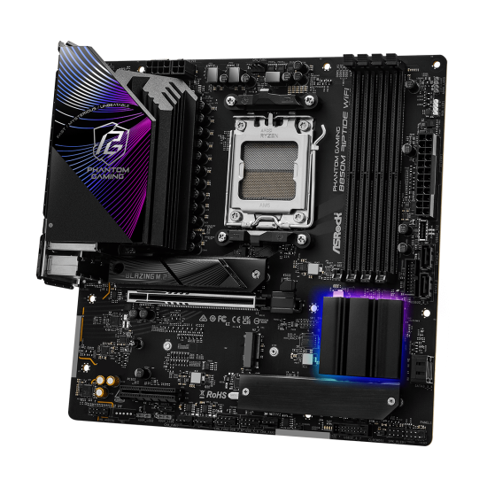 Дънна платка ASRock B850M RIPTIDE WIFI7, mATX, AM5, DDR5, PCIe 5.0, Wi-Fi 7