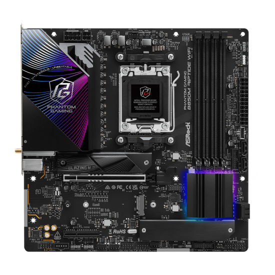 Дънна платка ASRock B850M RIPTIDE WIFI7, mATX, AM5, DDR5, PCIe 5.0, Wi-Fi 7