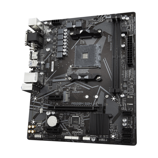 Дънна платка GIGABYTE A520M-S2H, Socket AM4