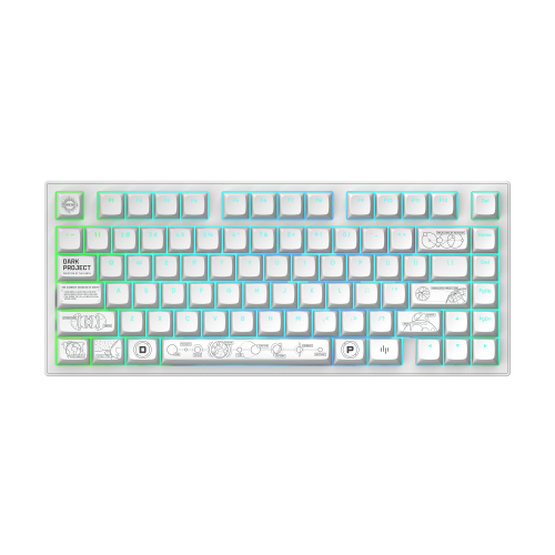 Безжична клавиатура Dark Project ALU81A Terra Nova R2, RGB, White