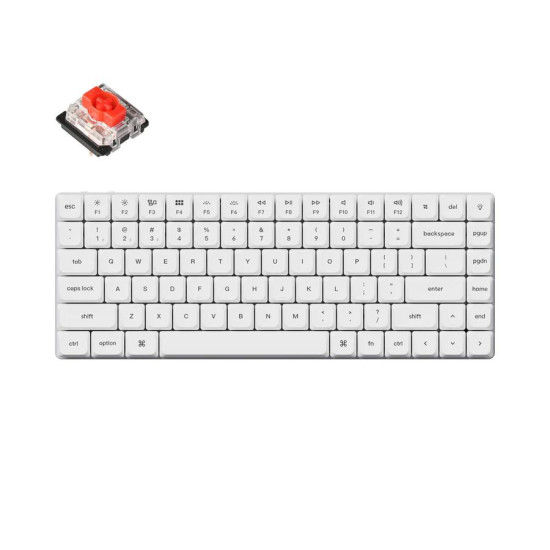 Безжична клавиатура Keychron K3 Pro, Red суичове, RGB, White