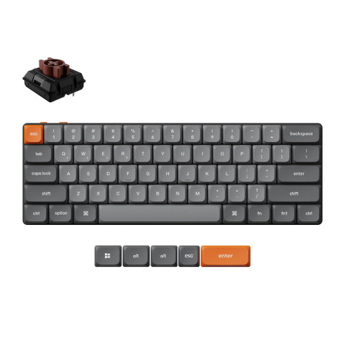 Безжична клавиатура Keychron K9 Max QMK HS 60%, Keychron Milk POM Brown суичове, RGB, Black