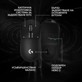 Безжична мишка Logitech G Pro X3 Superstrike, 48000 DPI, 8000Hz, Midnight Black (910-007878)
