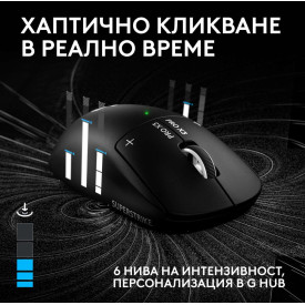 Безжична мишка Logitech G Pro X3 Superstrike, 48000 DPI, 8000Hz, Midnight Black (910-007878)