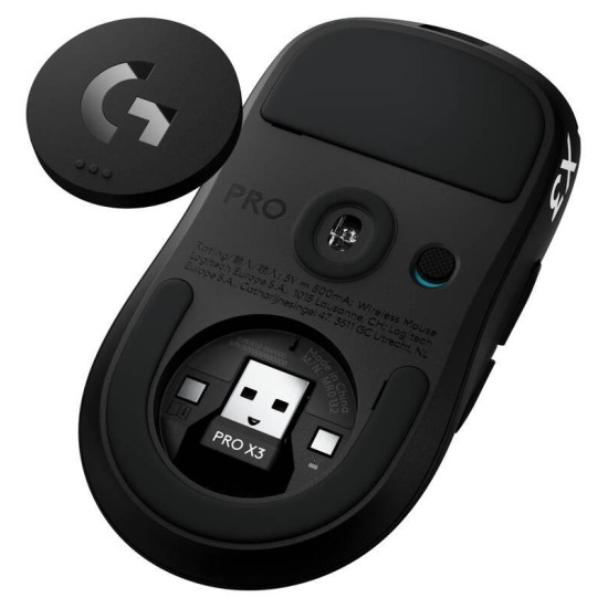 Безжична мишка Logitech G Pro X3 Superstrike, 48000 DPI, 8000Hz, Midnight Black (910-007878)