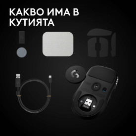 Безжична мишка Logitech G Pro X3 Superstrike, 48000 DPI, 8000Hz, Midnight Black (910-007878)