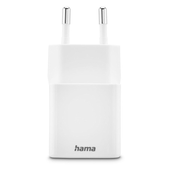 Зарядно HAMA 201992, GaN, 30W, 1x USB-C, 1x USB-A, PD, бял