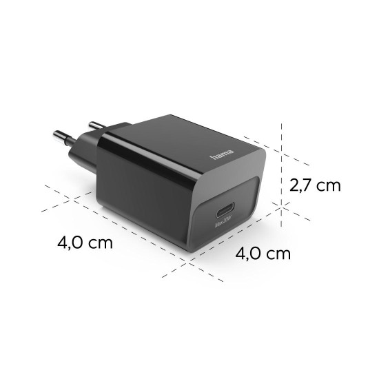 Зарядно HAMA 201959, USB-C, PD, 20W, Black