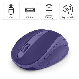 Безжична мишка HAMA WM-400, 6 бутона, тиха, Purple