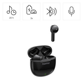 Безжични слушалки Hama Action One, TWS Earbuds, Black