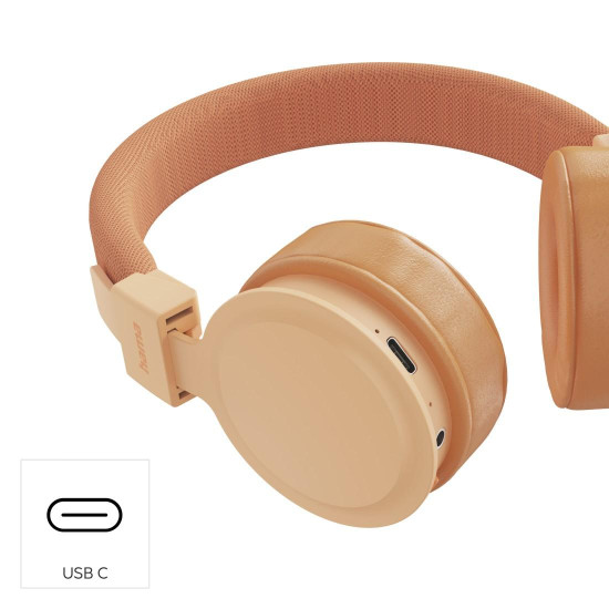 Безжични слушалки HAMA Freedom Lit III, Bluetooth, On-Ear, с микрофон, Orange (HAMA-221770)