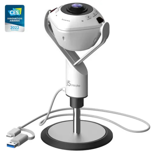 Видеоконферентна камера JVU368 360, AI-Powered, FHD, USB, Mic, Speakerphone