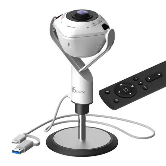 Видеоконферентна камера JVU368 360, AI-Powered, FHD, USB, Mic, Speakerphone