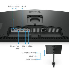 Монитор BenQ PD2706UA, 27 инча, IPS, UHD 3840x2160, 60Hz, 5 ms, HDMI/DP