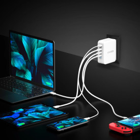 Зарядно j5create JUP43130E 130W, 4 порта, USB-C, USB-A